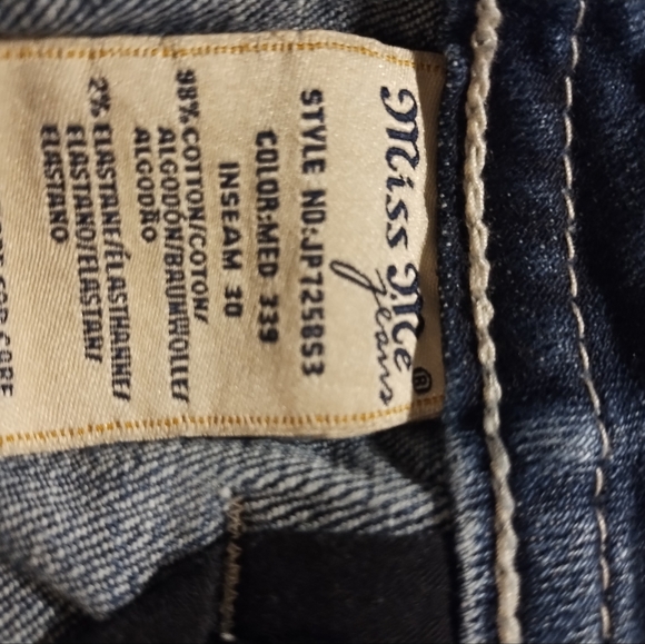 Miss Me Blue Jeans with Red and Gold Embroidery - Picture 3 of 8